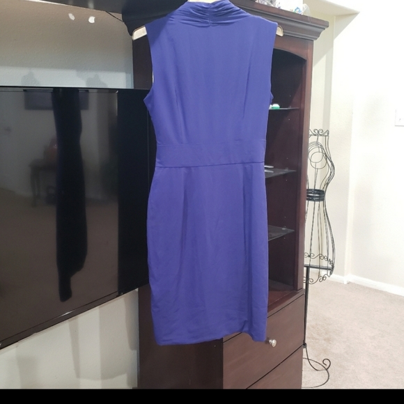 Nine West 8 chiffon wrap dress gathered and draped feels like butter decadent - Picture 10 of 14